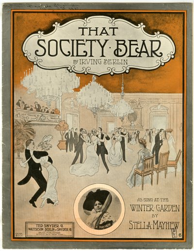 That Society Bear, 1912, sheet music cover by American School